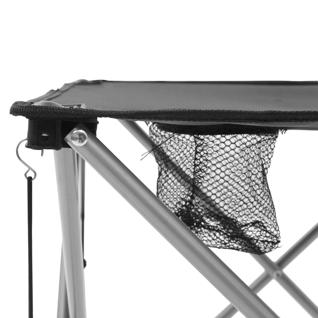 vidaXL Conjunto mesa e cadeiras campismo 3 pcs cinzento