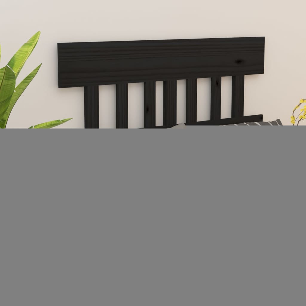vidaXL Cabeceira de cama 123,5x3x81 cm pinho maciço preto