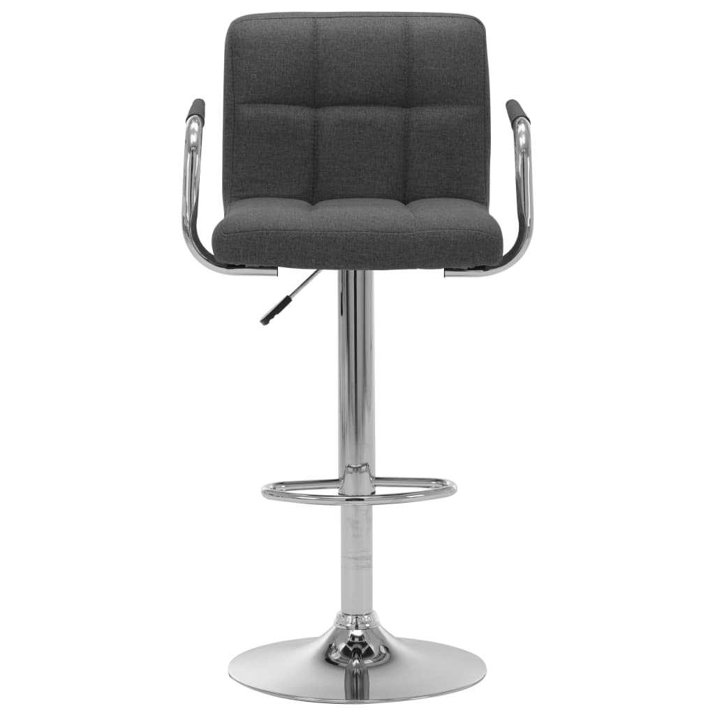 vidaXL Cadeiras de bar 2 pcs tecido cinzento-escuro