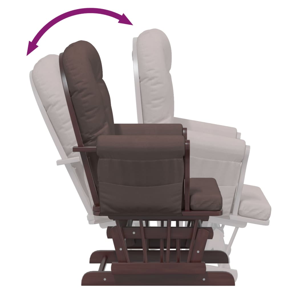 vidaXL Cadeira de amamentação com banco tecido castanho