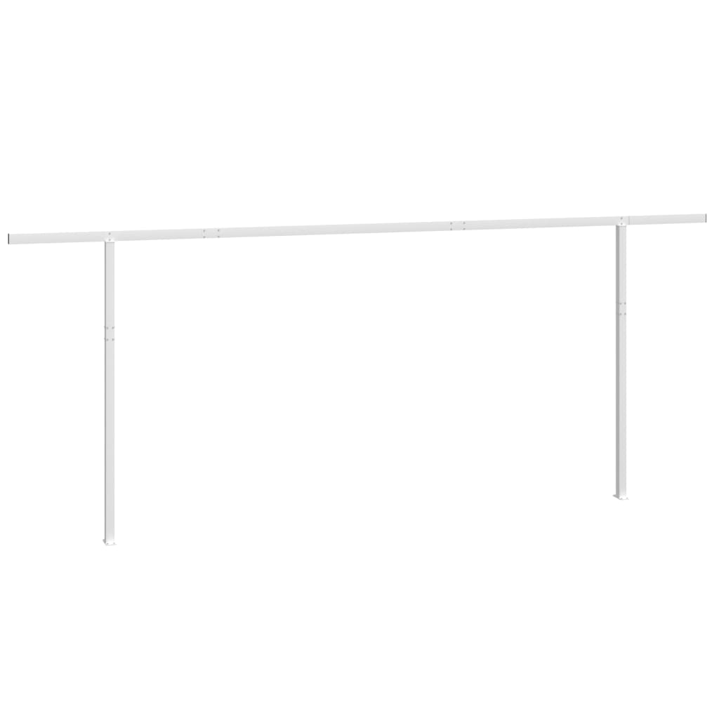 vidaXL Conjunto de postes para toldo 600x245 cm ferro branco