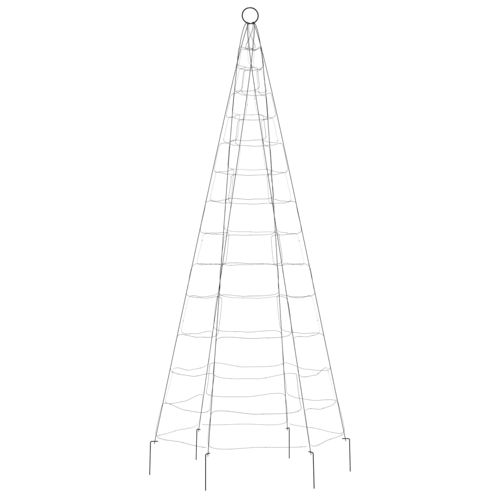 vidaXL Árvore Natal c/ luz mastro bandeira 220 LED 180cm branco quente