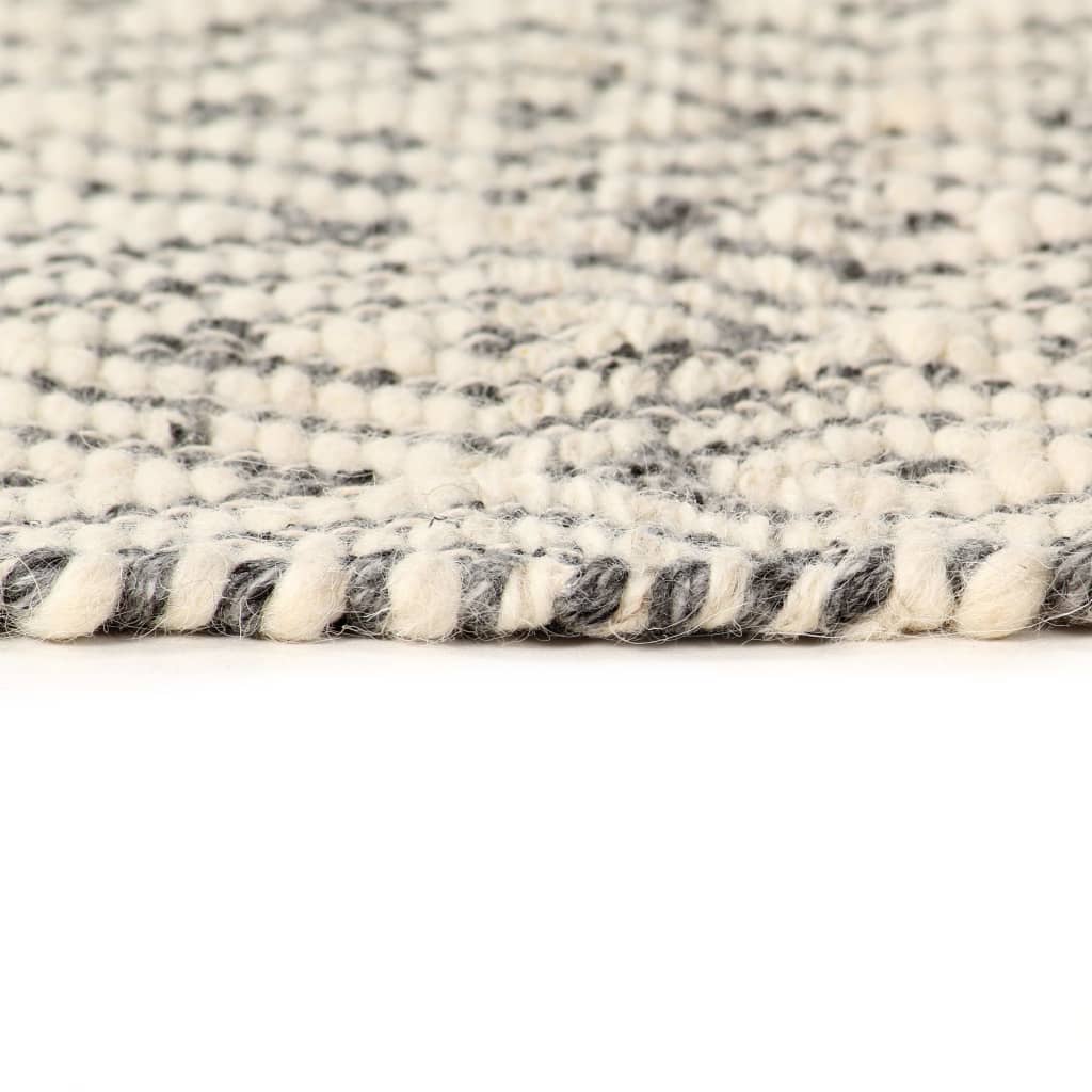 vidaXL Tapete tecido à mão 80x150 cm lã branco/cinzento/preto/castanho