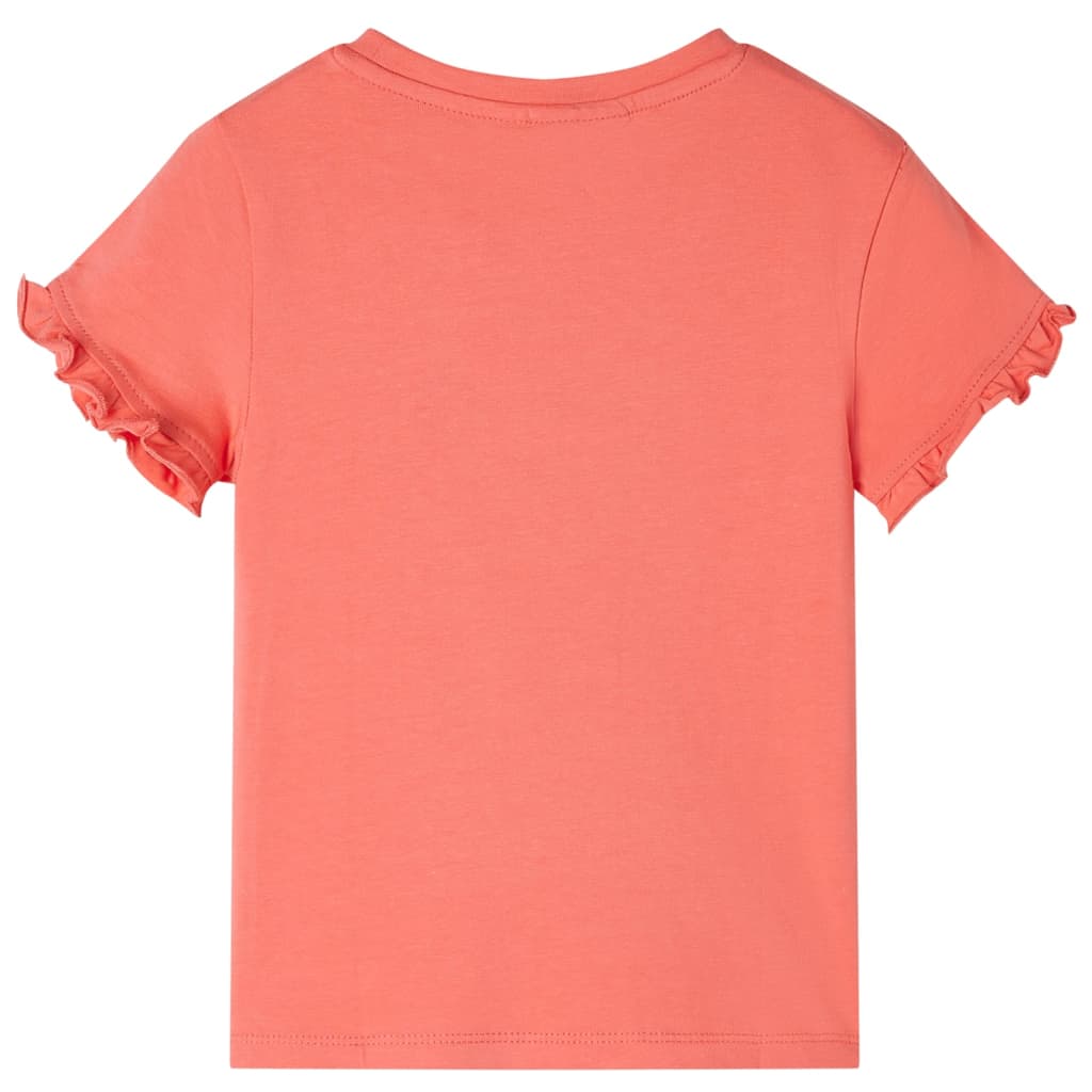 T-shirt manga curta para criança cor coral 92