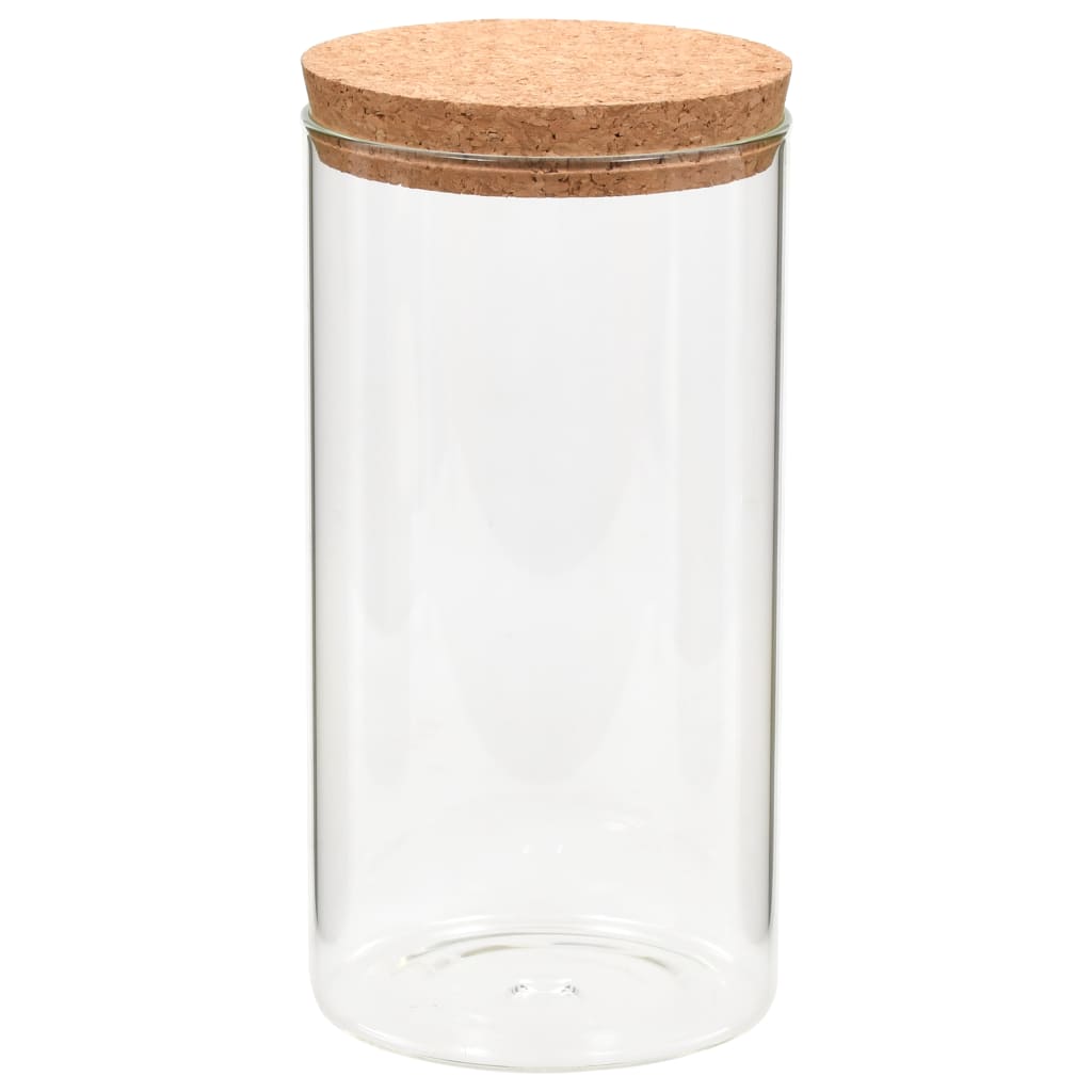 vidaXL Frascos de vidro com tampas de cortiça 6 pcs 1100 ml