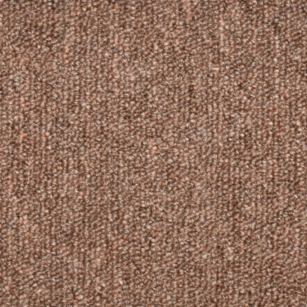 vidaXL Tapete/carpete para degraus 15 pcs 56x17x3 cm castanho