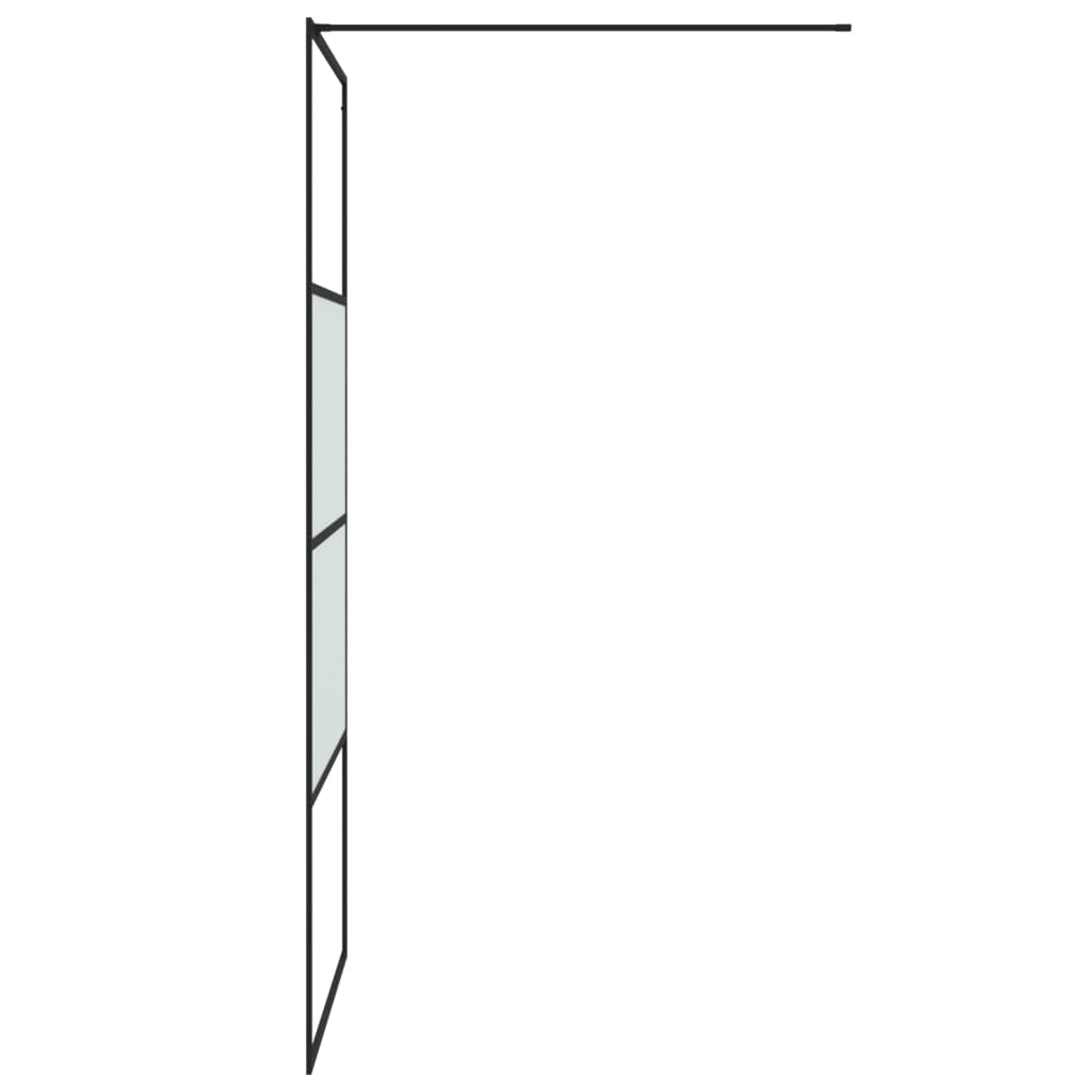 vidaXL Divisória de chuveiro 90x195 cm vidro semiopaco ESG preto