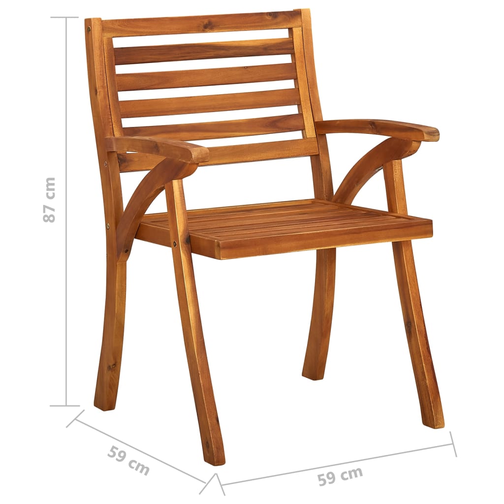 vidaXL Cadeiras de jardim c/ almofadões 4 pcs madeira de acácia maciça