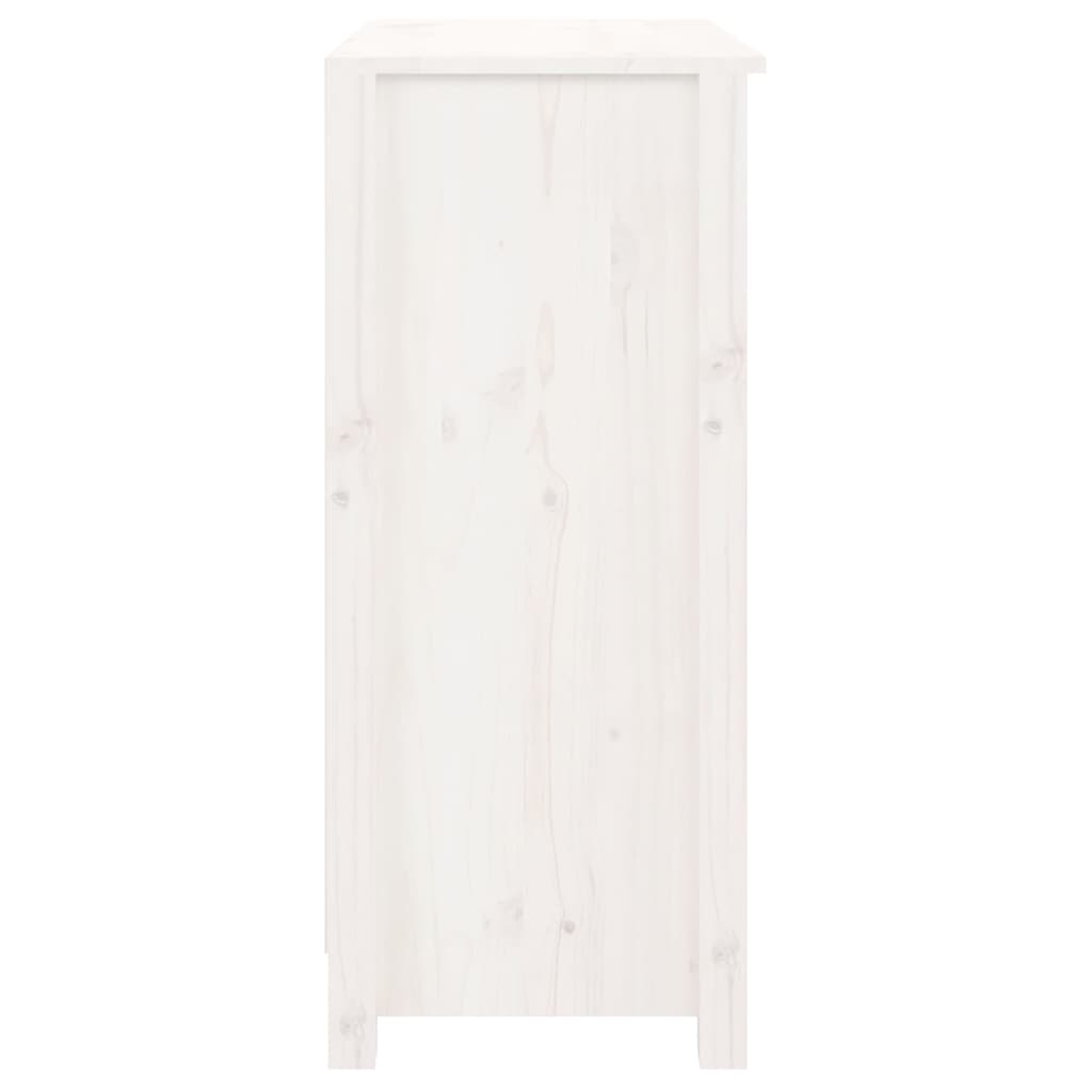 vidaXL Aparador 70x35x80 cm madeira de pinho maciça branco