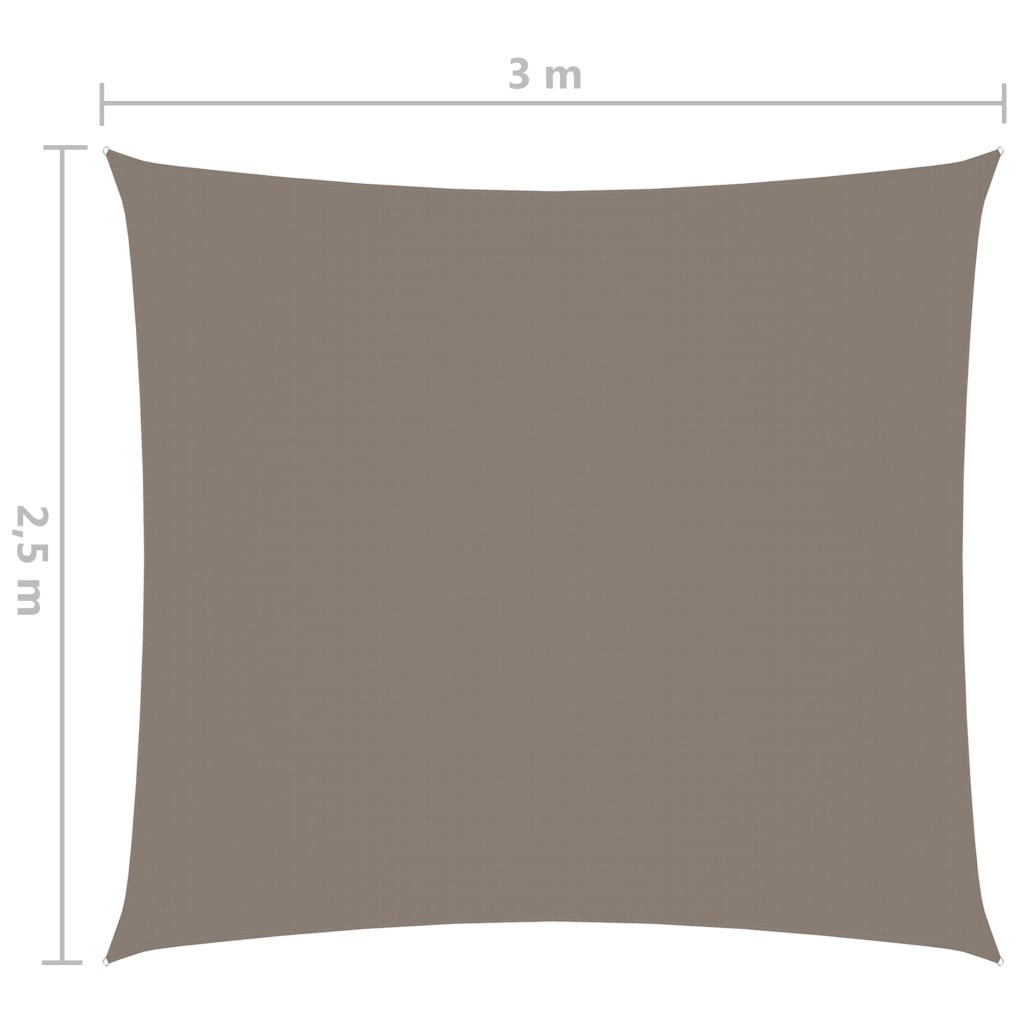 vidaXL Para-sol vela tecido oxford retangular 2,5x3 cinza-acastanhado