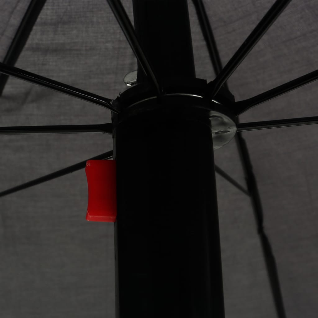 vidaXL Espreguiçadeira de exterior com guarda-sol vime PE cinzento