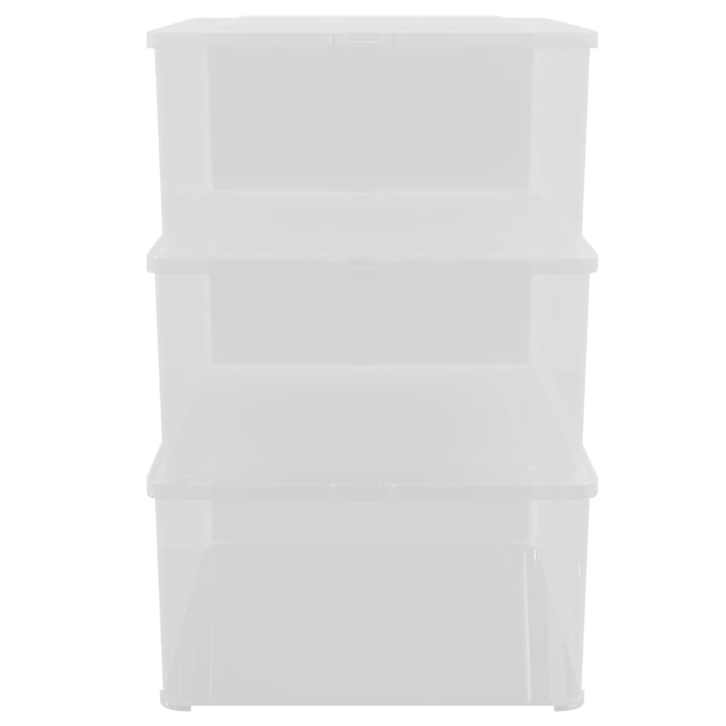 vidaXL Caixas de arrumação empilháveis 3 pcs 10 L plástico