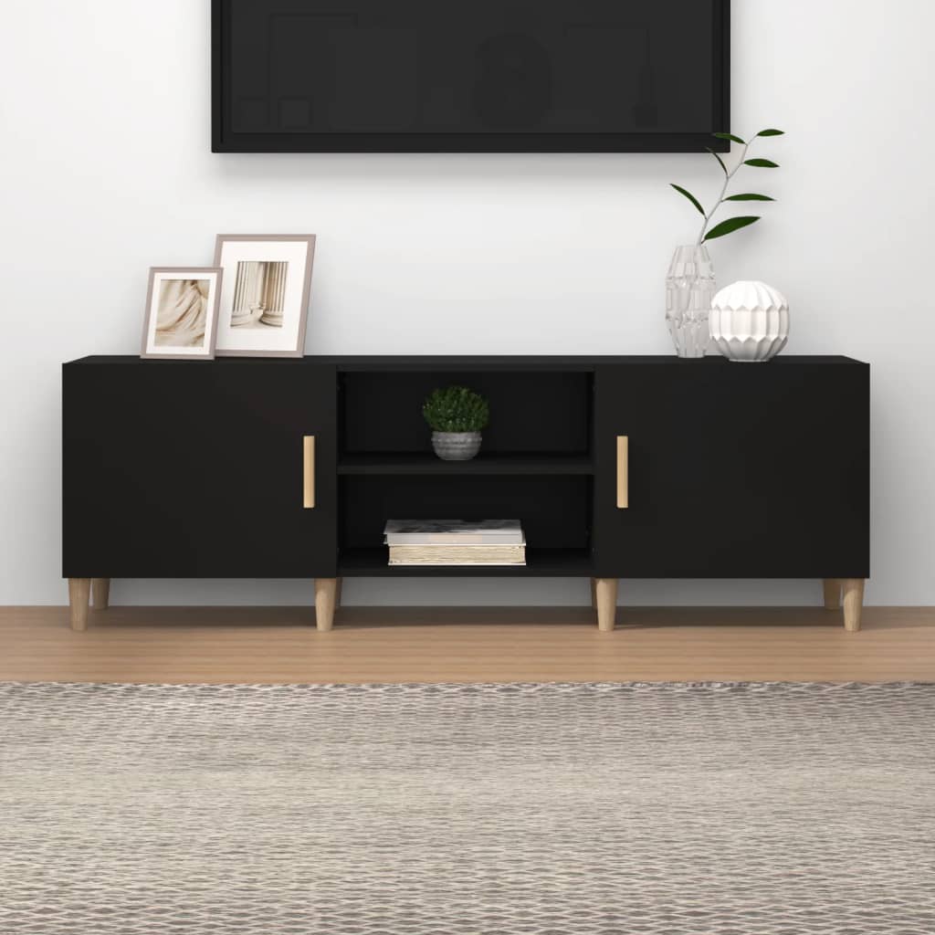 vidaXL Móvel para TV 150x30x50 cm madeira processada preto