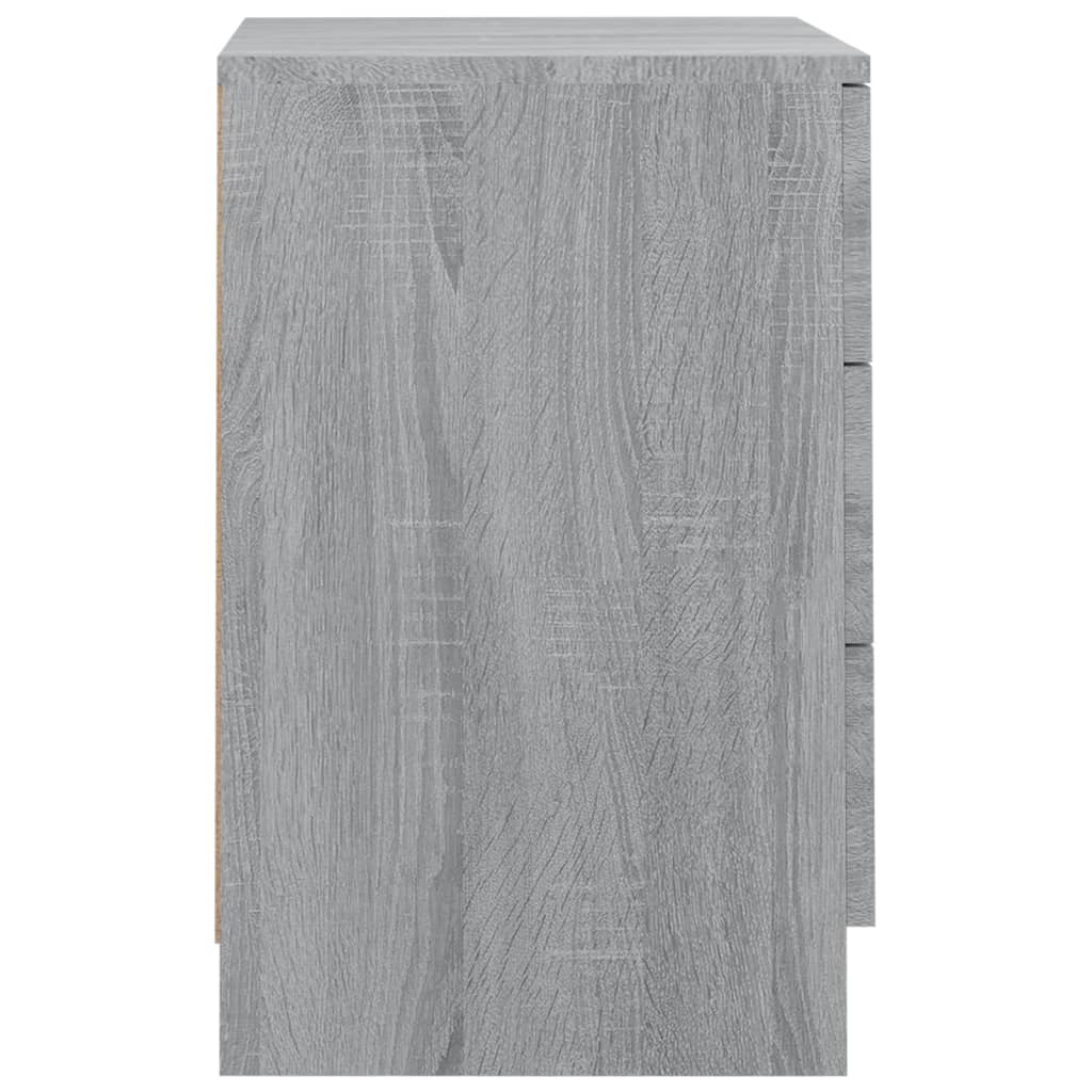 vidaXL Mesa cabeceira 2pcs 38x35x56cm derivado madeira cinzento sonoma