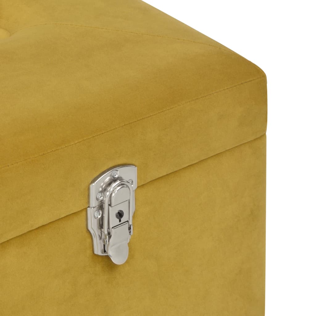 vidaXL Banco c/ compartimento arrumação 80 cm veludo amarelo mostarda