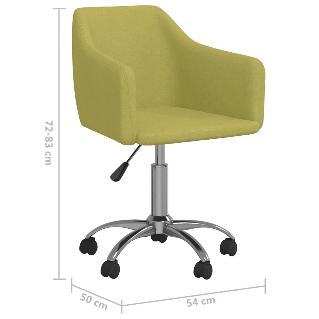 vidaXL Cadeira de escritório giratória tecido verde