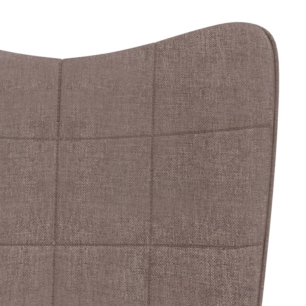 vidaXL Cadeira de baloiço com banco tecido cinzento-acastanhado
