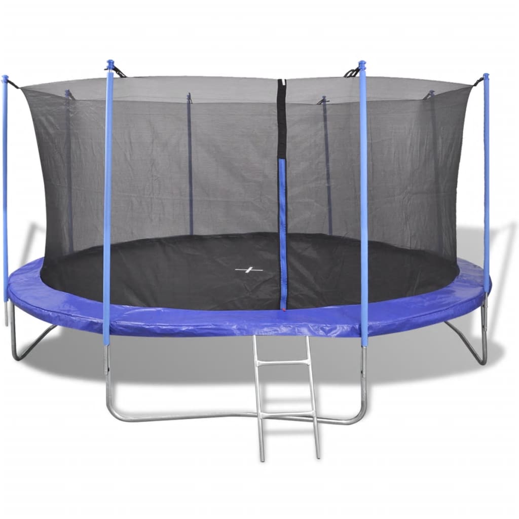 vidaXL Conjunto de trampolim com 5 peças 4,57 m