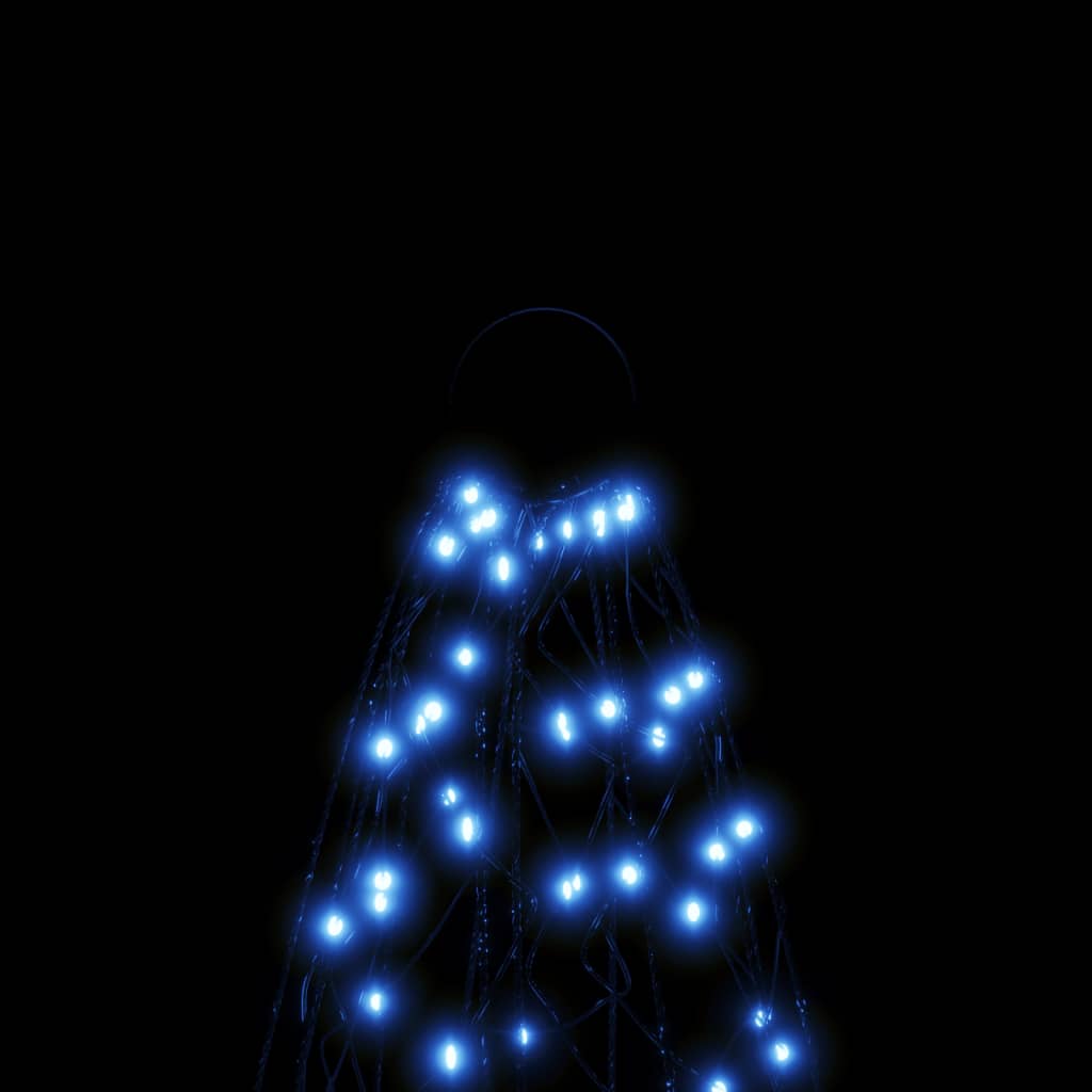 vidaXL Árvore de Natal mastro de bandeira 1400 LEDs 500 cm azul