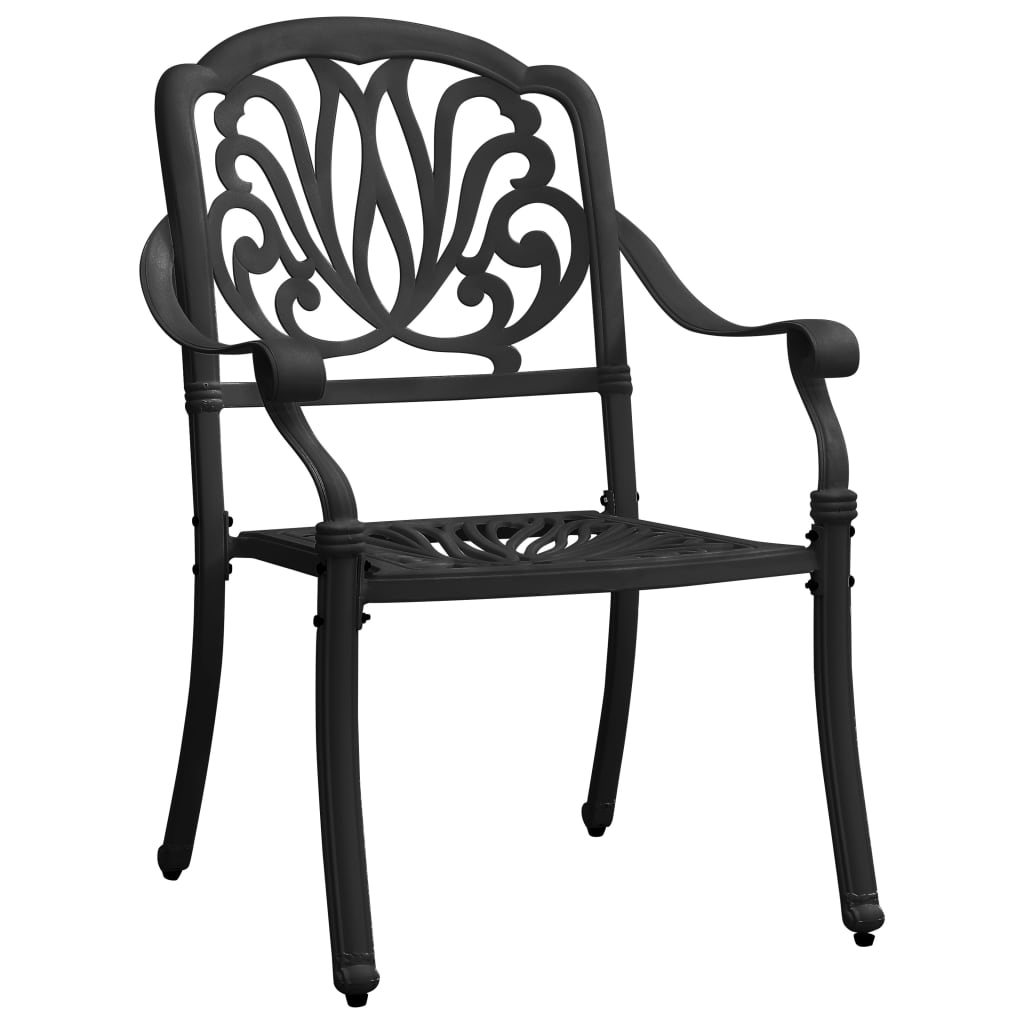 vidaXL Cadeiras de jardim 2 pcs alumínio fundido preto