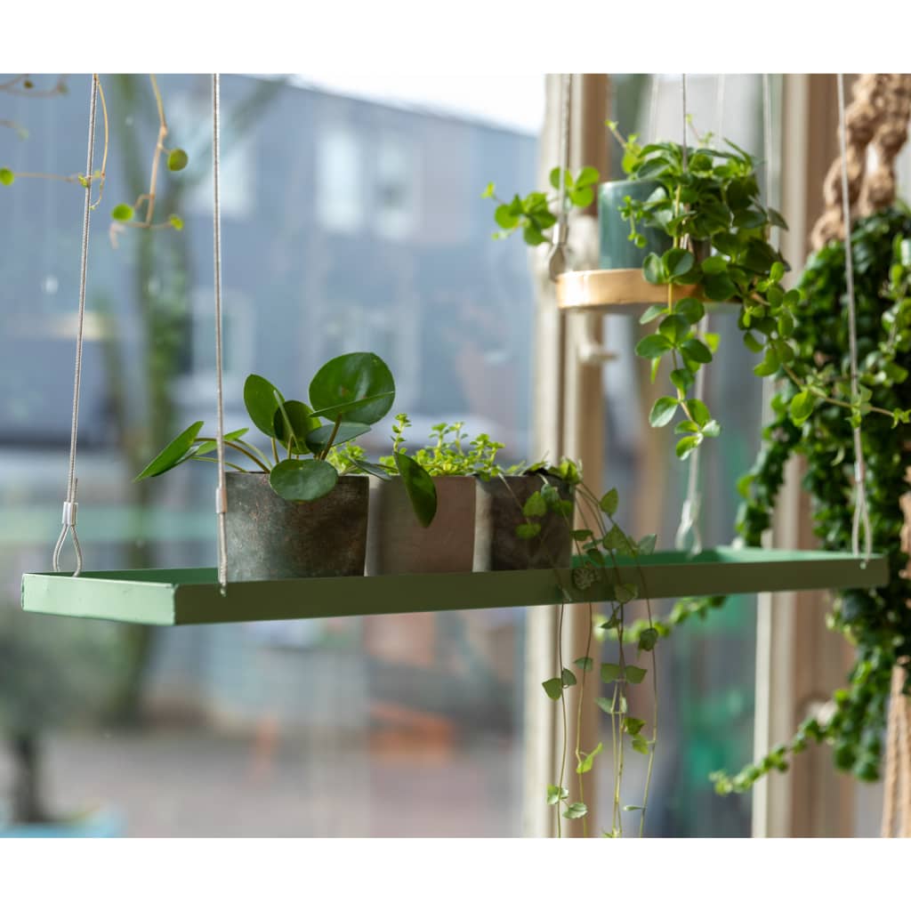 Esschert Design Tabuleiro para plantas suspenso retangular L verde