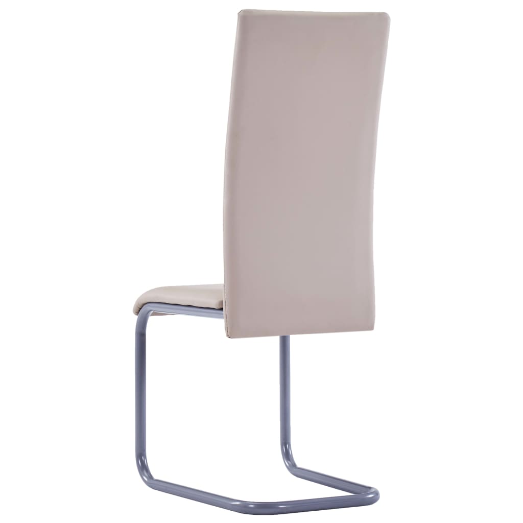 vidaXL Cadeiras de jantar cantilever 6 pcs couro artificial cappuccino