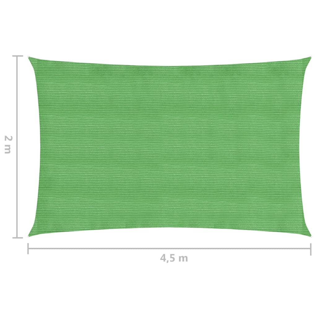 vidaXL Para-sol estilo vela 160 g/m² 2x4,5 m PEAD verde-claro
