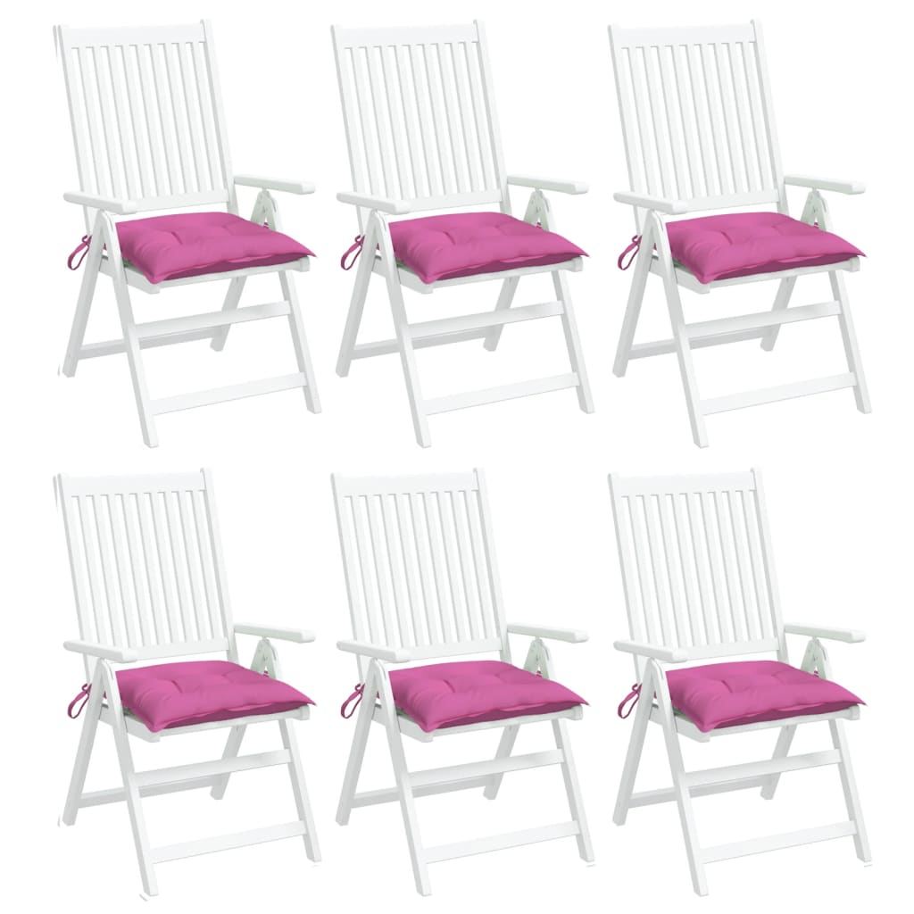 vidaXL Almofadões de cadeira 6 pcs 50x50x7 cm tecido oxford rosa