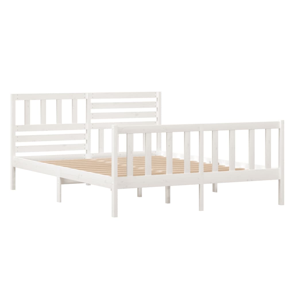 vidaXL Estrutura cama pequena casal 120x190 cm pinho maciço branco