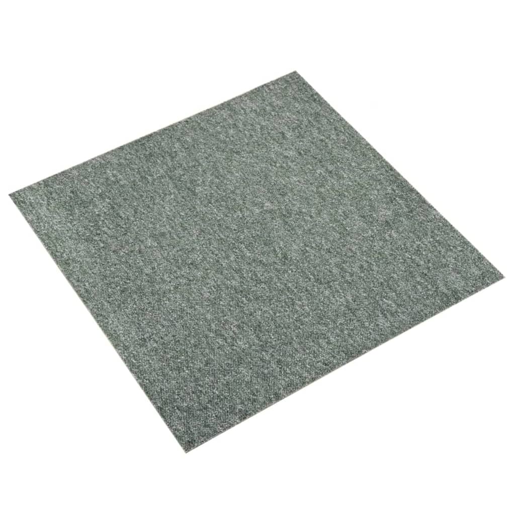 vidaXL Ladrilhos carpete para pisos 20 pcs 5 m² 50x50 cm verde