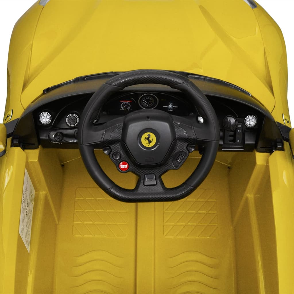 vidaXL Carro de passeio Ferrari F12 amarelo 6 V com controlo remoto