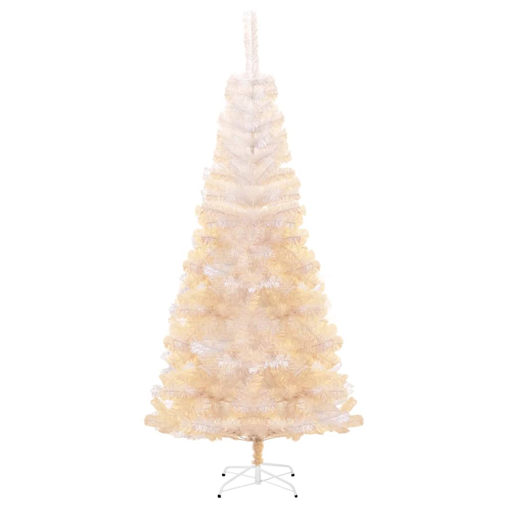 vidaXL Árvore Natal artificial + pontas iridescentes 180 cm PVC branco
