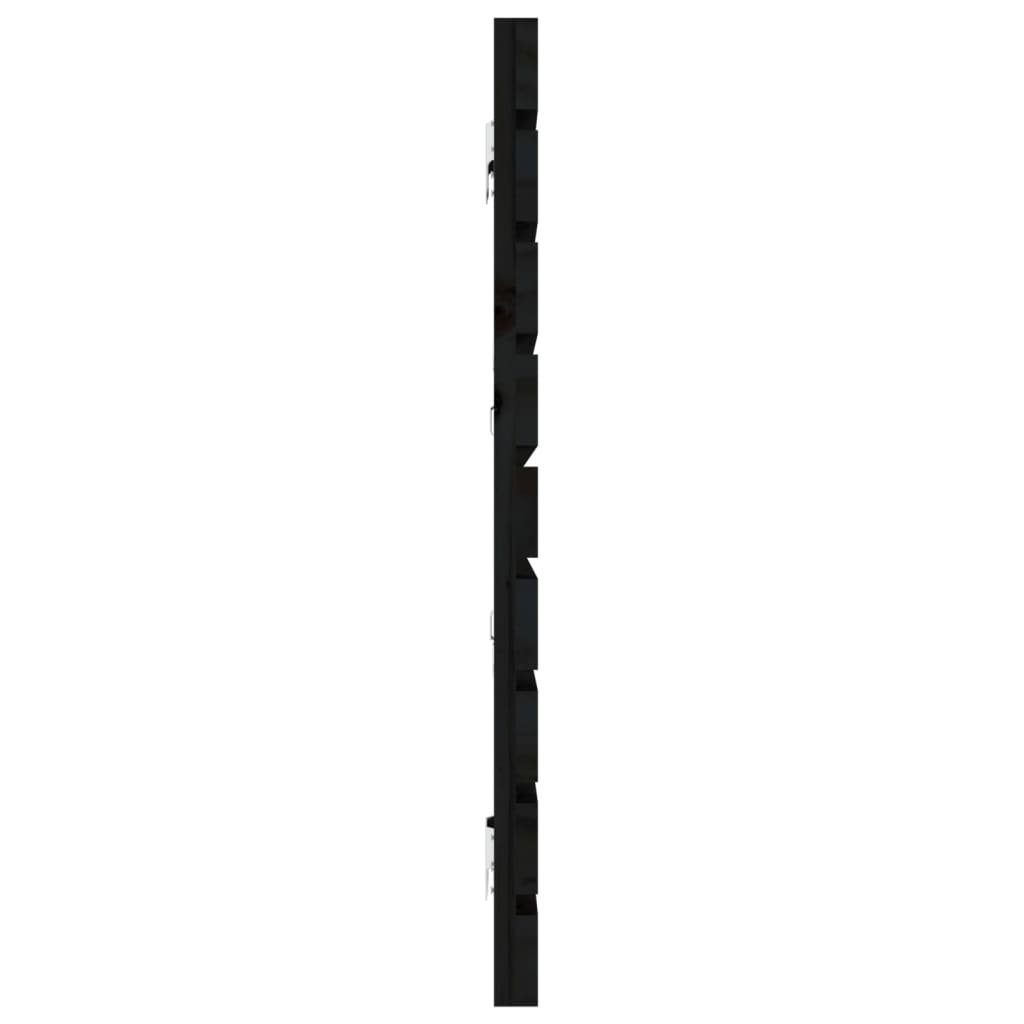 vidaXL Cabeceira de parede 206x3x63 cm madeira de pinho maciça preto