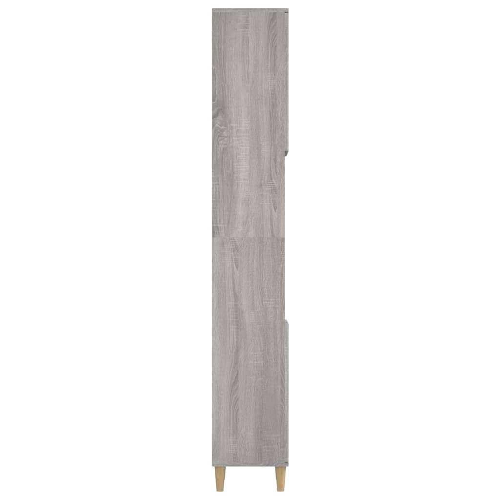 vidaXL Armário WC 30x30x190 cm derivados de madeira cinzento sonoma