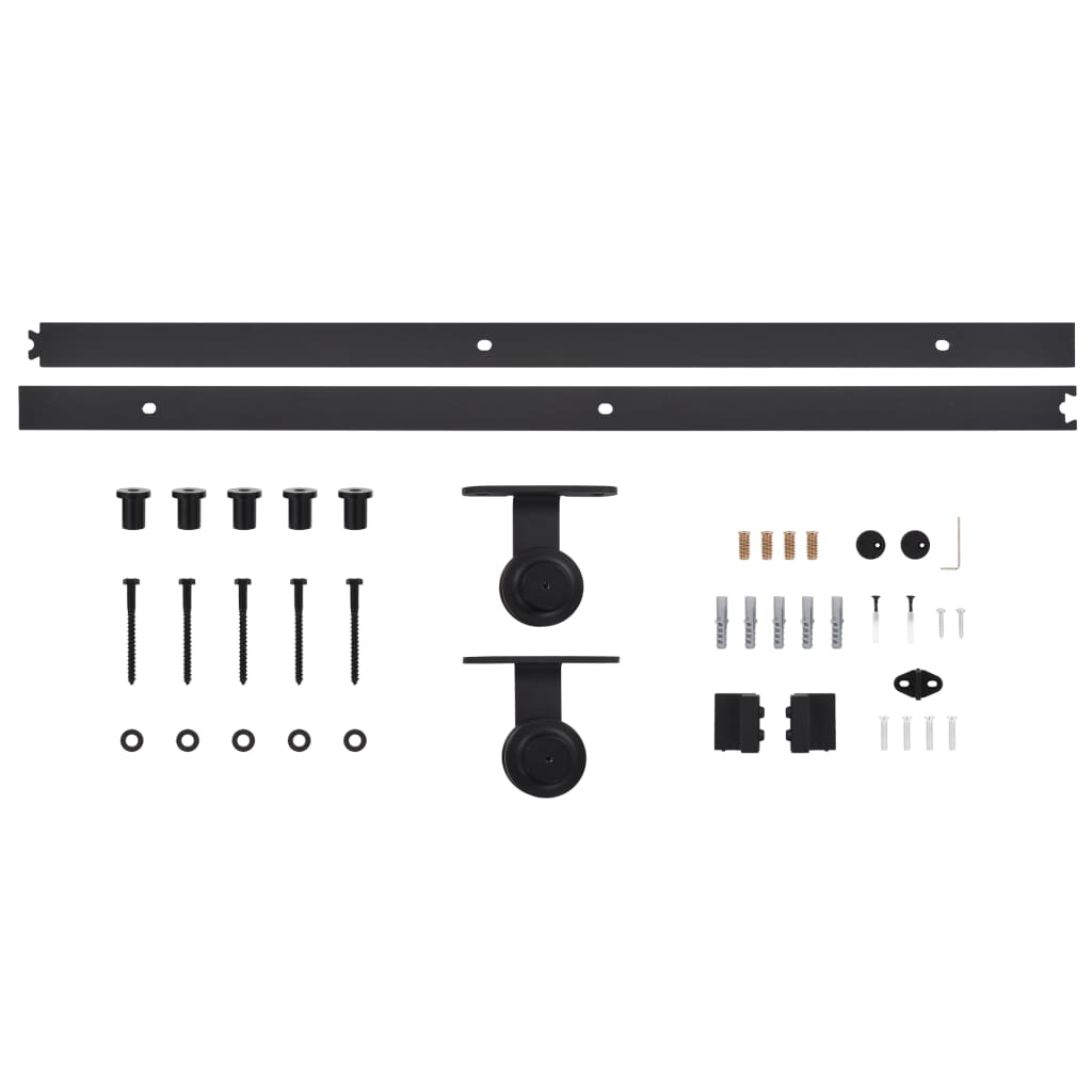 vidaXL Kit de ferragens para porta deslizante SKIEN 183 cm aço preto