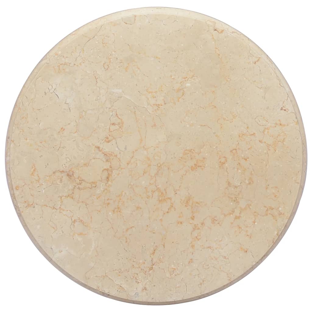 vidaXL Tampo de mesa Ø50x2,5 cm mármore cor creme