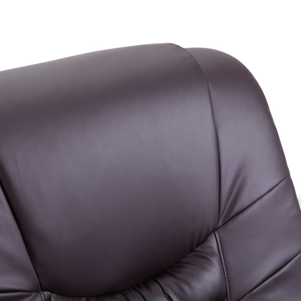 vidaXL Cadeira de massagens reclinável couro artificial castanho