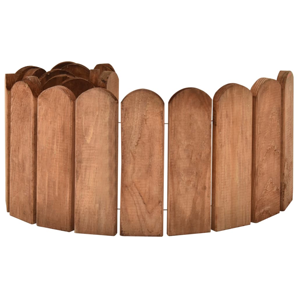 vidaXL Bordadura em rolo 120 cm madeira de pinho impregnada castanho