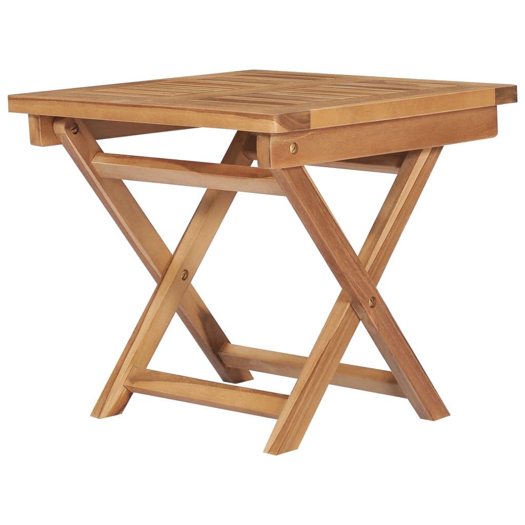 vidaXL Espreguiçadeira dobrável com mesa madeira de teca maciça