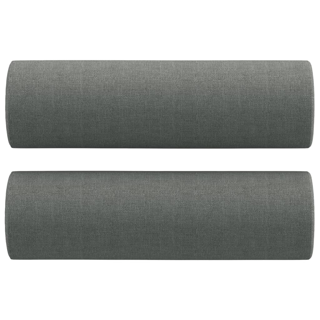 vidaXL Sofá 3 lugares + almofadas decoração 180 cm tecido cinza-escuro