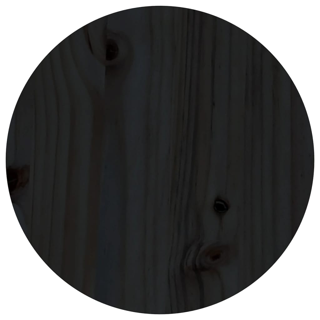 vidaXL Mesa de centro Ø 35x35 cm madeira de pinho maciça preto