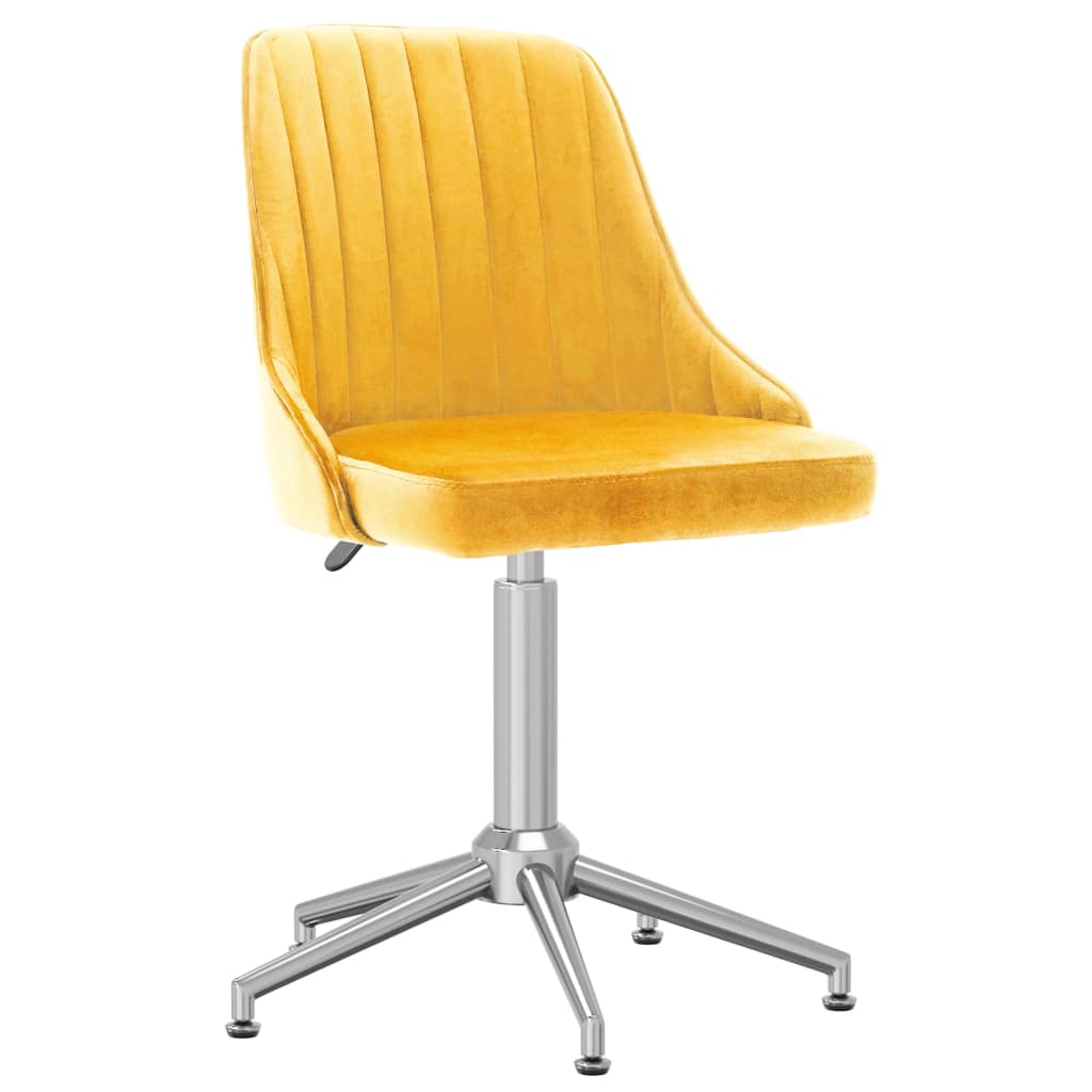 vidaXL Cadeira de escritório giratória veludo amarelo