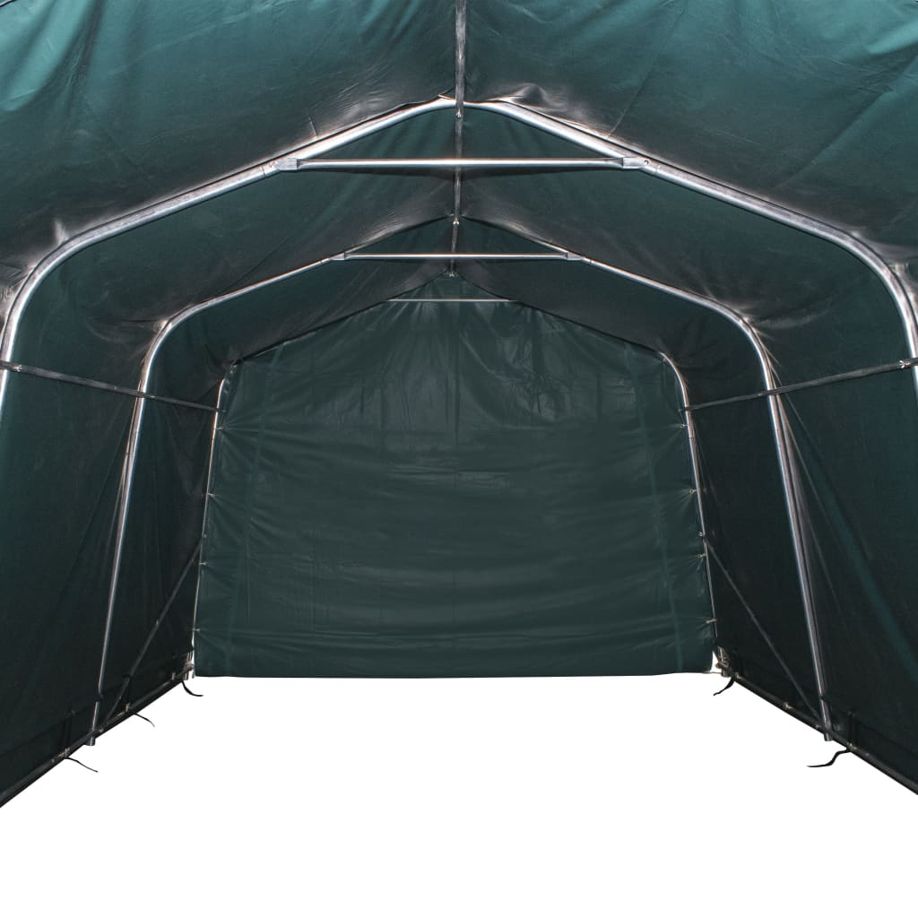 vidaXL Tenda para gado removível PVC 550 g/m² 3,3x8 m verde escuro