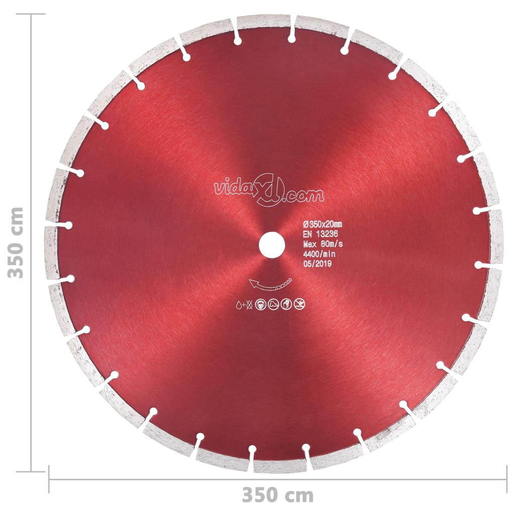 vidaXL Disco de corte de diamante aço 350 mm