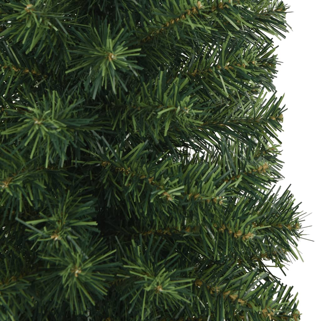 vidaXL Árvore de Natal artificial fina com suporte 240 cm PVC verde