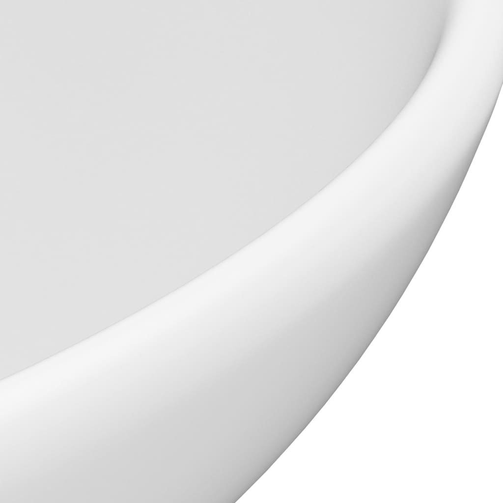 vidaXL Lavatório WC luxuoso redondo 32,5x14cm cerâmica branco mate