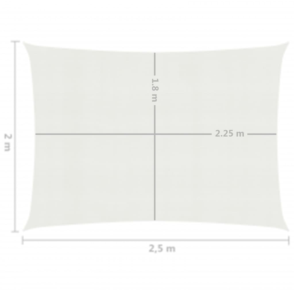 vidaXL Para-sol estilo vela 160 g/m² 2x2,5 m PEAD branco