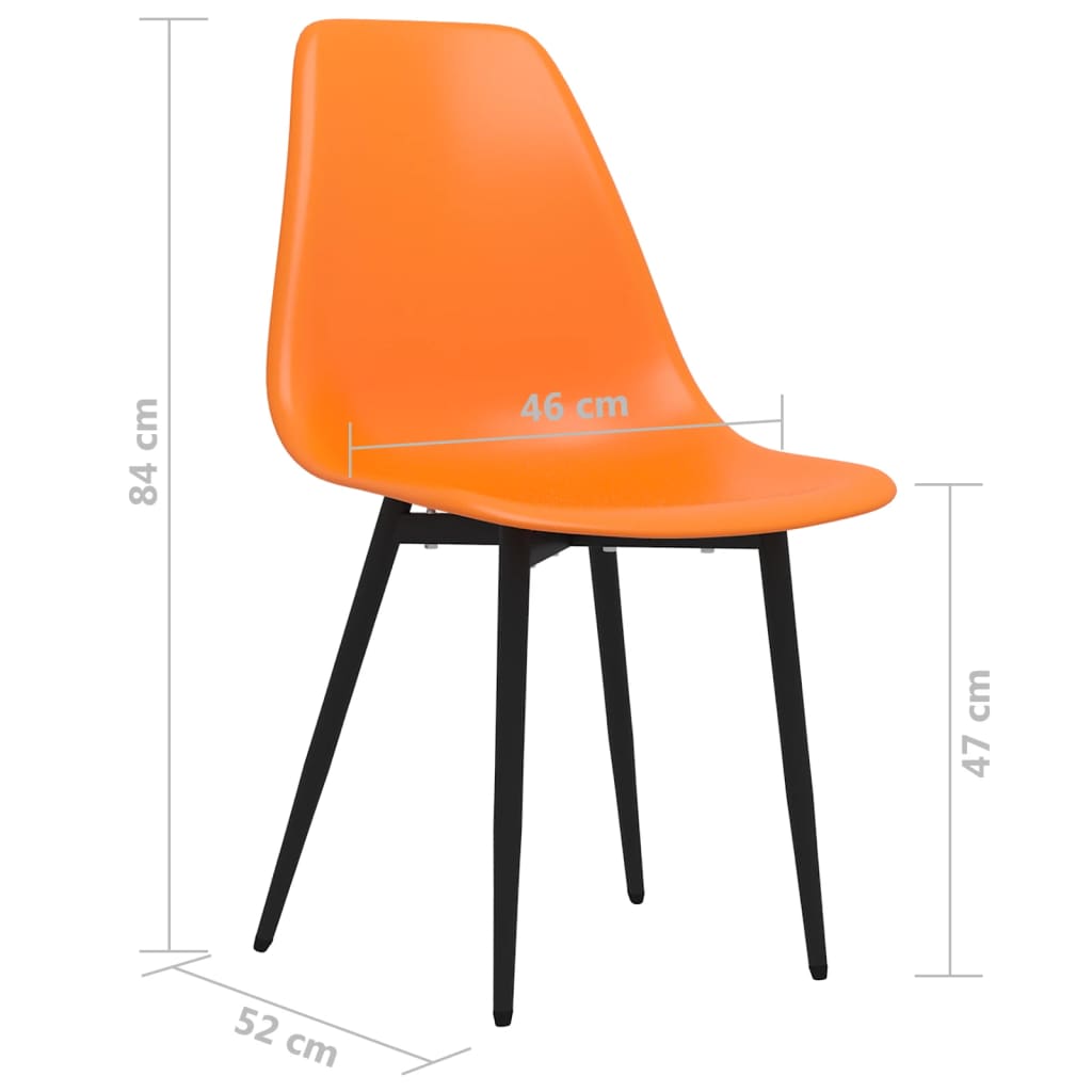 vidaXL Cadeiras de jantar 4 pcs PP laranja