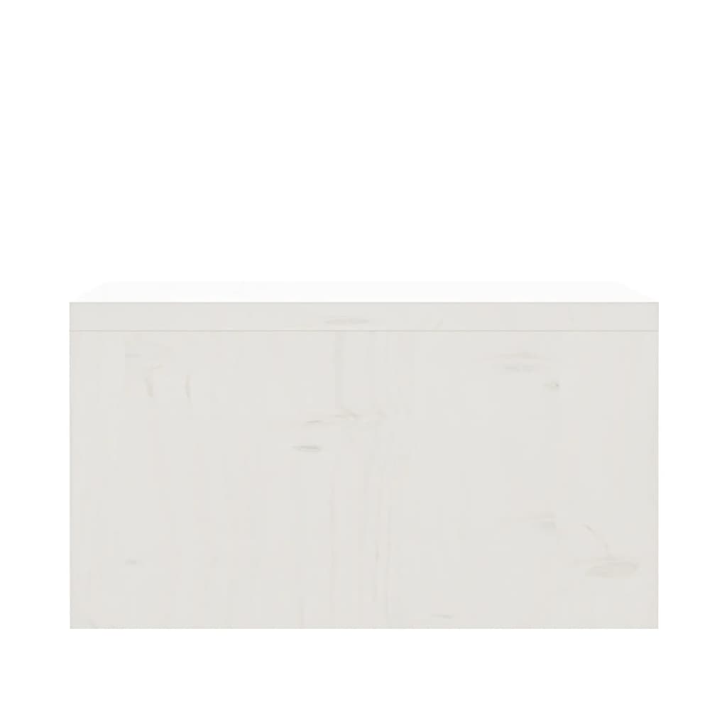 vidaXL Suporte para monitor 50x27x15 cm pinho maciço branco