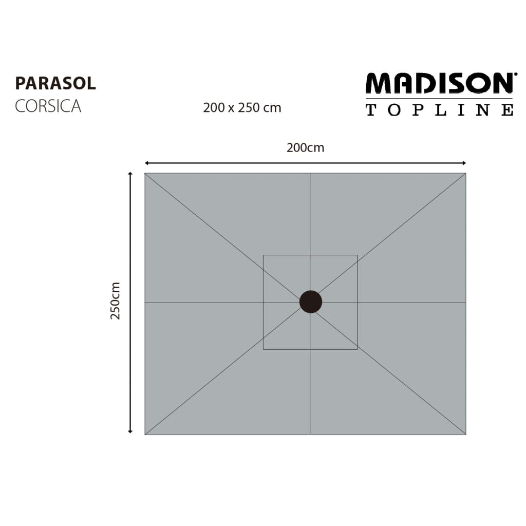 Madison Guarda-sol Corsica 200x250 cm cor cru